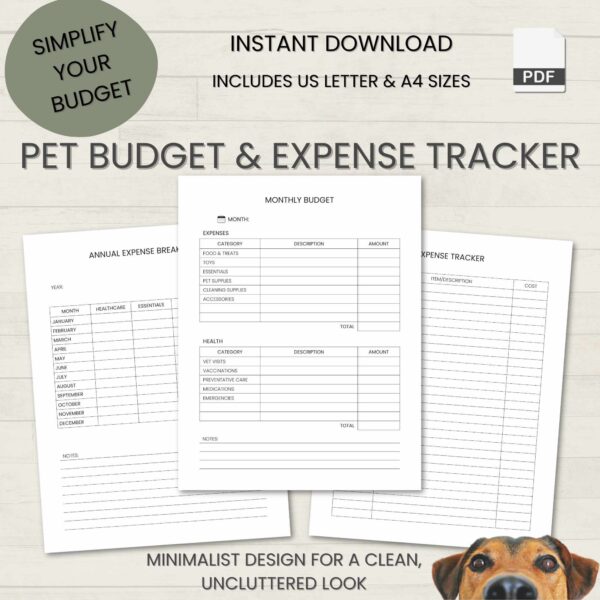 Monthly & Annual Pet Budget Tracker