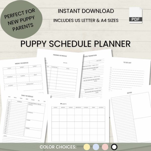 New Puppy Schedule Planner Bundle