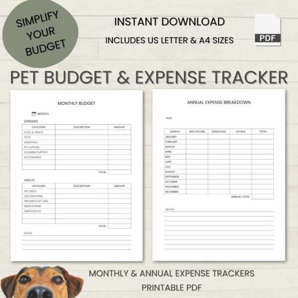 Monthly & Annual Pet Budget Tracker - Image 2