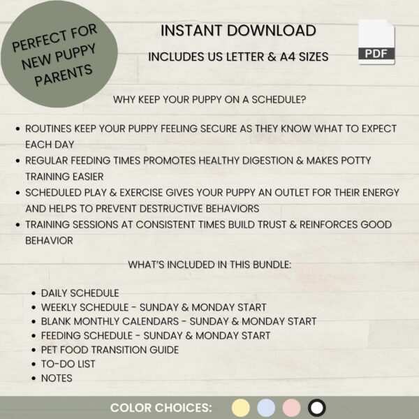 New Puppy Schedule Planner Bundle - Image 3