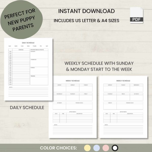 New Puppy Schedule Planner Bundle - Image 4